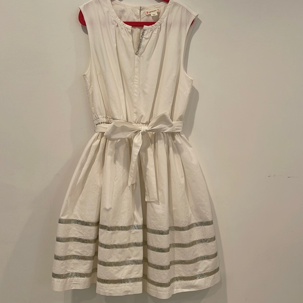 J.Crew Crewcuts Girl white and silver dress
